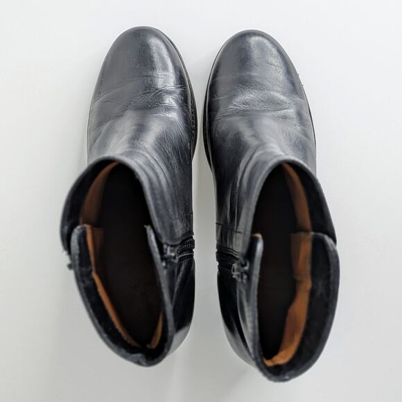 Frye Ankle Boots Addie Double Zip 76622 Women's 7.5 Black GUC Leather Heels - Picture 13 of 16